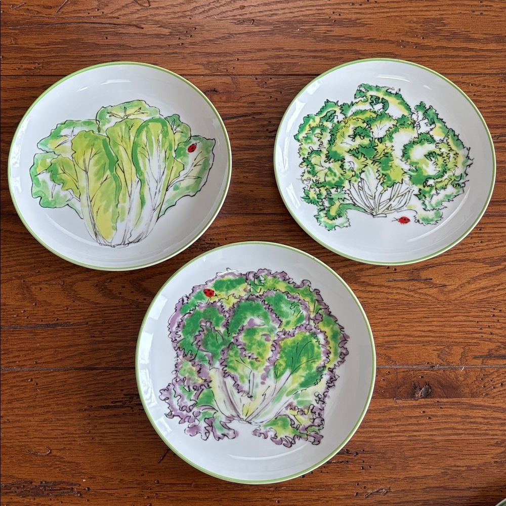 Laitue Taste Setter by Sigma 7.5” Lettuce Salad Plates Ladybug 321 Set of 6 VTG - Picture 5 of 13